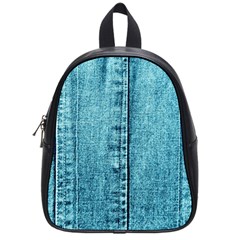 Denim Jeans Fabric Texture School Bag (small) by paulaoliveiradesign