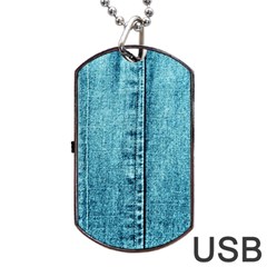 Denim Jeans Fabric Texture Dog Tag Usb Flash (two Sides)