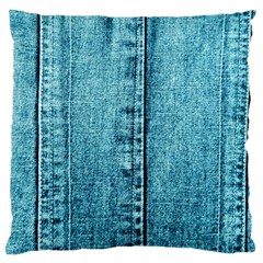 Denim Jeans Fabric Texture Large Cushion Case (two Sides) by paulaoliveiradesign