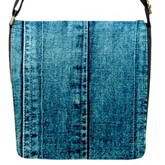 Denim Jeans Fabric Texture Flap Messenger Bag (s)