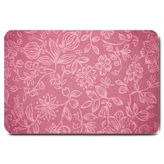 Floral Rose Flower Embroidery Pattern Large Doormat  by paulaoliveiradesign