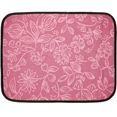 Floral Rose Flower Embroidery Pattern Fleece Blanket (mini) by paulaoliveiradesign