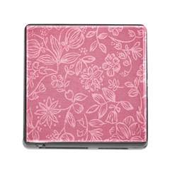 Floral Rose Flower Embroidery Pattern Memory Card Reader (square) by paulaoliveiradesign