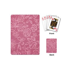 Floral Rose Flower Embroidery Pattern Playing Cards (mini)  by paulaoliveiradesign