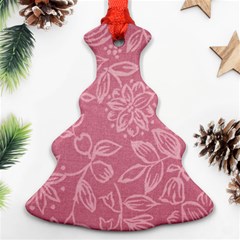 Floral Rose Flower Embroidery Pattern Christmas Tree Ornament (two Sides) by paulaoliveiradesign