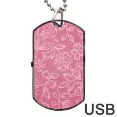 Floral Rose Flower Embroidery Pattern Dog Tag Usb Flash (one Side) by paulaoliveiradesign