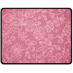 Floral Rose Flower Embroidery Pattern Double Sided Fleece Blanket (medium)  by paulaoliveiradesign