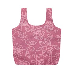 Floral Rose Flower Embroidery Pattern Full Print Recycle Bags (m)  by paulaoliveiradesign