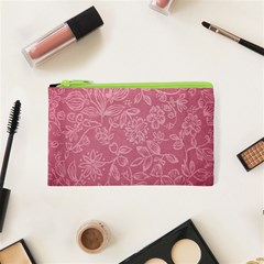 Floral Rose Flower Embroidery Pattern Cosmetic Bag (xs) by paulaoliveiradesign