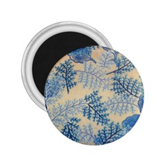 Fabric Embroidery Blue Texture 2 25  Magnets by paulaoliveiradesign