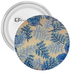 Fabric Embroidery Blue Texture 3  Buttons by paulaoliveiradesign