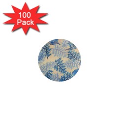 Fabric Embroidery Blue Texture 1  Mini Magnets (100 Pack)  by paulaoliveiradesign