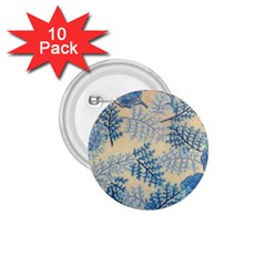 Fabric Embroidery Blue Texture 1 75  Buttons (10 Pack) by paulaoliveiradesign