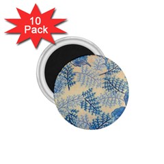 Fabric Embroidery Blue Texture 1 75  Magnets (10 Pack)  by paulaoliveiradesign