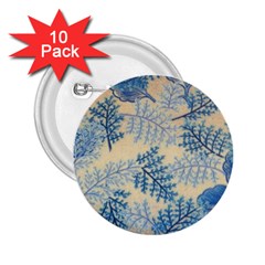 Fabric Embroidery Blue Texture 2 25  Buttons (10 Pack)  by paulaoliveiradesign