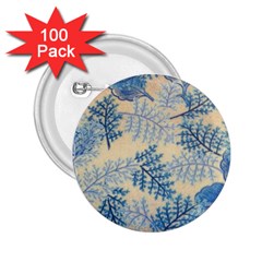 Fabric Embroidery Blue Texture 2 25  Buttons (100 Pack)  by paulaoliveiradesign