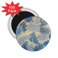 Fabric Embroidery Blue Texture 2 25  Magnets (100 Pack)  by paulaoliveiradesign