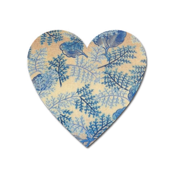 Fabric Embroidery Blue Texture Heart Magnet