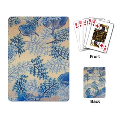 Fabric Embroidery Blue Texture Playing Card by paulaoliveiradesign