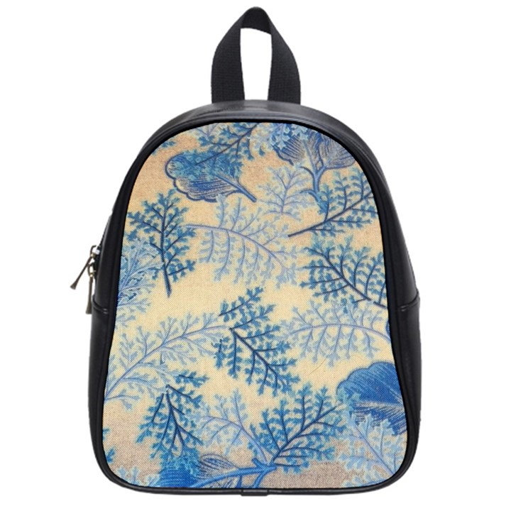 Fabric Embroidery Blue Texture School Bag (Small)