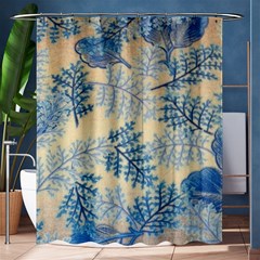 Fabric Embroidery Blue Texture Shower Curtain 60  X 72  (medium)  by paulaoliveiradesign