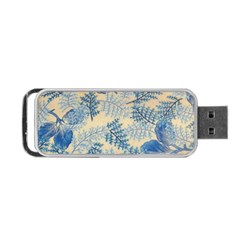 Fabric Embroidery Blue Texture Portable Usb Flash (two Sides) by paulaoliveiradesign