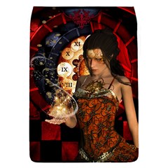 Steampunk, Beautiful Steampunk Lady With Clocks And Gears Flap Covers (l)  by FantasyWorld7