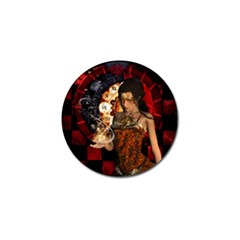 Steampunk, Beautiful Steampunk Lady With Clocks And Gears Golf Ball Marker (4 Pack) by FantasyWorld7