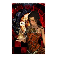 Steampunk, Beautiful Steampunk Lady With Clocks And Gears Shower Curtain 48  X 72  (small)  by FantasyWorld7