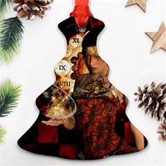 Steampunk, Beautiful Steampunk Lady With Clocks And Gears Ornament (christmas Tree)  by FantasyWorld7