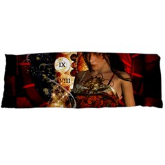 Steampunk, Beautiful Steampunk Lady With Clocks And Gears Body Pillow Case (dakimakura) by FantasyWorld7