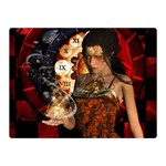 Steampunk, Beautiful Steampunk Lady With Clocks And Gears Double Sided Flano Blanket (Mini)  35 x27  Blanket Front