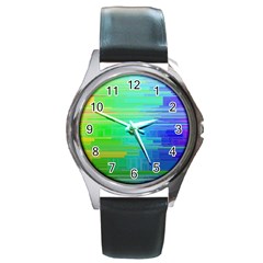 Colors Rainbow Pattern Round Metal Watch