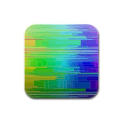 Colors Rainbow Pattern Rubber Square Coaster (4 Pack)  by paulaoliveiradesign