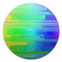 Colors Rainbow Pattern Magnet 5  (round) by paulaoliveiradesign