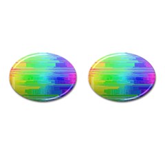 Colors Rainbow Pattern Cufflinks (oval) by paulaoliveiradesign