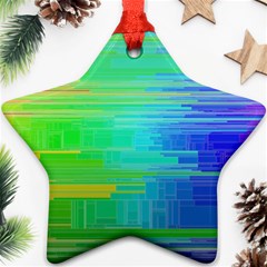 Colors Rainbow Pattern Star Ornament (two Sides) by paulaoliveiradesign