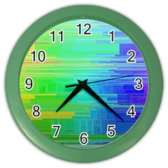 Colors Rainbow Pattern Color Wall Clocks by paulaoliveiradesign