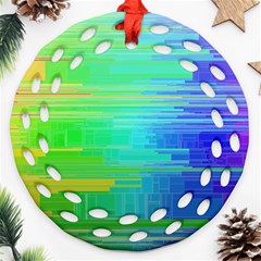 Colors Rainbow Pattern Ornament (round Filigree) by paulaoliveiradesign