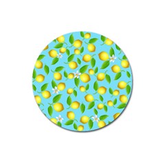 Lemon Pattern Magnet 3  (round) by Valentinaart