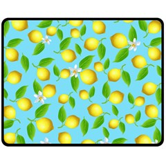 Lemon Pattern Fleece Blanket (medium)  by Valentinaart