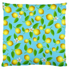 Lemon Pattern Large Cushion Case (two Sides) by Valentinaart