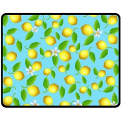 Lemon Pattern Double Sided Fleece Blanket (medium)  by Valentinaart