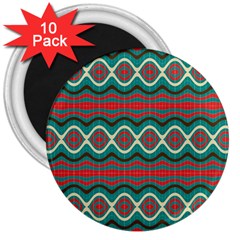 Ethnic Geometric Pattern 3  Magnets (10 Pack)  by linceazul