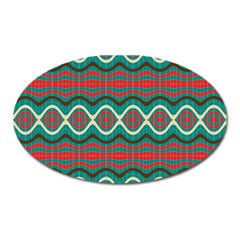 Ethnic Geometric Pattern Oval Magnet by linceazul