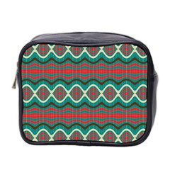 Ethnic Geometric Pattern Mini Toiletries Bag 2-side by linceazul