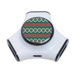 Ethnic Geometric Pattern 3-Port USB Hub Front