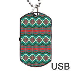 Ethnic Geometric Pattern Dog Tag Usb Flash (one Side) by linceazul