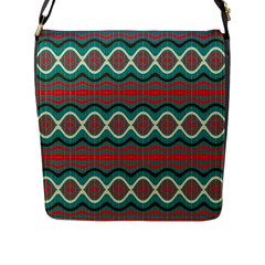 Ethnic Geometric Pattern Flap Messenger Bag (l)  by linceazul