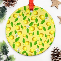 Lemon Pattern Ornament (round) by Valentinaart